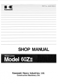 repair manual Kawasaki Wheel Loader 60ZII Shop Manual PDF