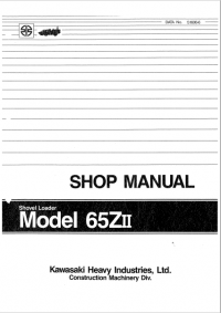 repair manual Kawasaki Shover Loader 65ZII Shop Manual PDF