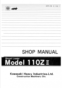 repair manual Kawasaki Wheel Loader 110ZII Shop Manual PDF