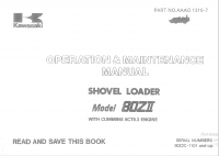 repair manual Kawasaki Shover Loader 80ZII Operation and Maintenance Manual PDF