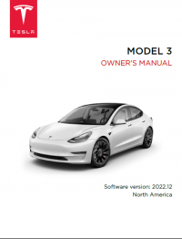repair manual Tesla Model 3 Software version - 2022.12 North America Owners Manual PDF