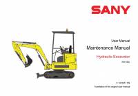 repair manual Sany Hydraulic Excavator SY16C Maintenance Manual PDF