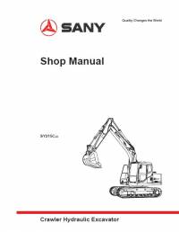 repair manual Sany Crawler Hydraulic Excavator SY215CLC Shop Manual PDF