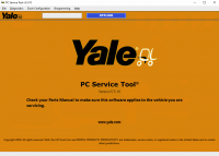 Diagnostic Software Yale PC Service Tool 5.5.18 Programming Level 05/2025 Diagnostic Software