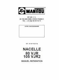 repair manual Manitou Platforms 80 VJR, 105 VJR2 Repair Manual FR PDF