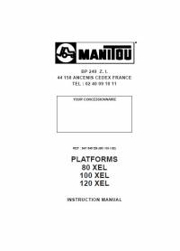 repair manual Manitou Platforms 80XEL, 100XEL, 120XEL Instruction Manual PDF