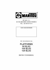 repair manual Manitou Platforms 80 ELX2, 100 ELX2, 120 ELX2 Instruction Manual PDF