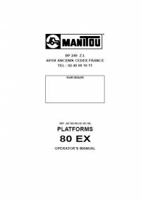 repair manual Manitou Platform 80EX Operator’s Manual PDF