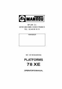 repair manual Manitou Platforms 78 XE Operator’s Manual PDF