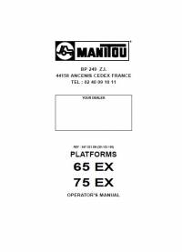 repair manual Manitou Platforms 65EX, 75EX Operator’s Manual PDF