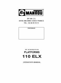 repair manual Manitou Platforms 110 ELX Operator’s Manual PDF