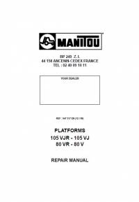 repair manual Manitou Platforms 105VJR-105VJ, 80VR-80V Repair Manual PDF