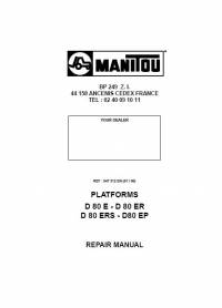 repair manual Manitou Platforms D80E-D80ER, D80ERS-D80EP Repair Manual PDF