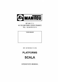 repair manual Manitou Platforms Scala Operator’s Manual PDF