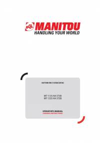 repair manual Manitou Forklifts MT 1135 HA ST3B, MT 1335 HA ST3B Operator’s Manual PDF