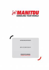 repair manual Manitou Forklifts MT-X 732 95P ST3A S1 Operator’s Manual PDF
