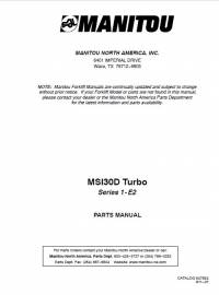 spare parts catalog Manitou Forklifts MSI 30D Turbo Series 1-E2 Parts Manual PDF