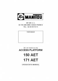 repair manual Manitou Access Platform 150 AET, 171 AET Operator’s Manual PDF