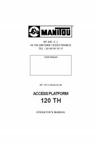 repair manual Manitou Access Platform 120 TH Operator’s Manual PDF