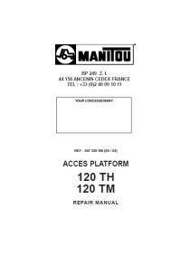 repair manual Manitou Access Platform 120TH, 120TM Repair Manual PDF