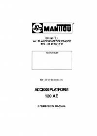 repair manual Manitou Access Platform 120 AE Operator’s Manual PDF