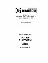 repair manual Manitou Access Platforms 78XE Repair Manual PDF