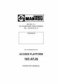repair manual Manitou Access Platforms 165 ATJS Operator’s Manual PDF