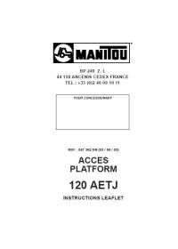 repair manual Manitou Access Platforms 120 AETJ Instruction PDF