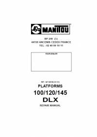 repair manual Manitou Access Platforms 100DLX, 120DLX, 145DLX Repair Manual PDF