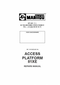 repair manual Manitou Access Platforms 81XE Repair Manual PDF