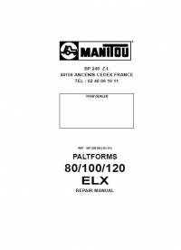 repair manual Manitou Access Platforms 80ELX, 100ELX, 120ELX Repair Manual PDF