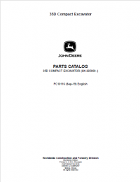 spare parts catalog John Deere 35D Excavator Parts Catalog PDF