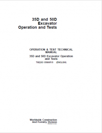 repair manual John Deere 35D, 50D Excavator Operation and Tests Technical Manual PDF