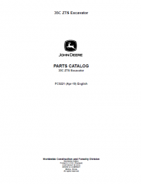 spare parts catalog John Deere 35C ZTS Excavator Parts Catalog PDF