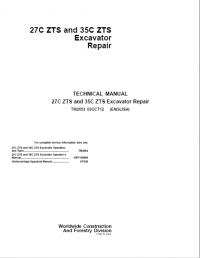 repair manual John Deere 27C ZTS and 35C ZTS Excavator Repair Technical Manual PDF
