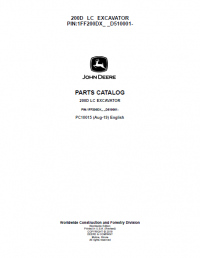 spare parts catalog John Deere 200D LC Excavator Parts Catalog PDF