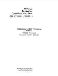 repair manual John Deere 160GLC Excavator Operation and Test Technical Manual PDF