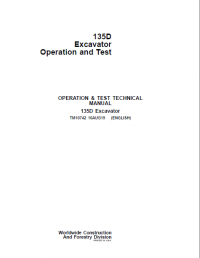 repair manual John Deere 135D Excavator Operation and Test Technical Manual PDF