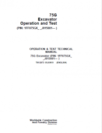 repair manual John Deere 75G Excavator Operation and Test Technical Manual PDF