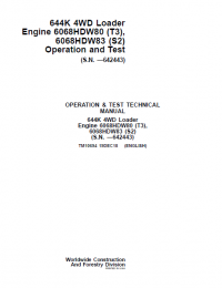 repair manual John Deere 644K 4WD Loader Operation and Test Technical Manual PDF