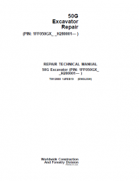 repair manual John Deere 50G Excavator Repair Technical Manual PDF