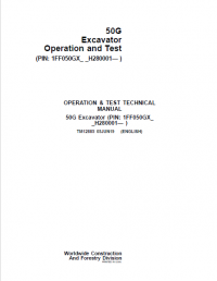 repair manual John Deere 50G Excavator Operation and Test Technical Manual PDF