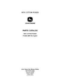 spare parts catalog John Deere 9976 Cotton Picker Parts Catalog PDF