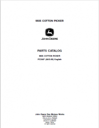 spare parts catalog John Deere 9935 Cotton Picker Parts Catalog PDF