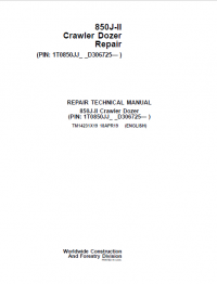 repair manual John Deere 850J-II Crawler Dozer Repair Technical Manual PDF