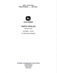 spare parts catalog John Deere 85G Excavator Parts Catalog PDF