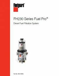 repair manual Fleetguard FH230 Series Fuel Pro Diesel Fuel Filtration System Installation Instruction PDF