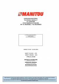 repair manual Manitou Forklifts MRT 2150, MRT 2540 E3 Series Operator’s Manual PDF