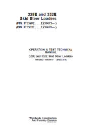 repair manual John Deere 328E and 332E Skid Steer Loaders Operation and Test Technical Manual PDF