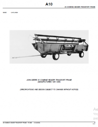 spare parts catalog John Deere 25 Combine Header Transport Frame Parts Catalog PDF